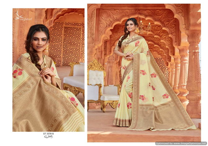 Meghdoot Mulberry New Fancy Party Wear Linen Latest Saree Collection